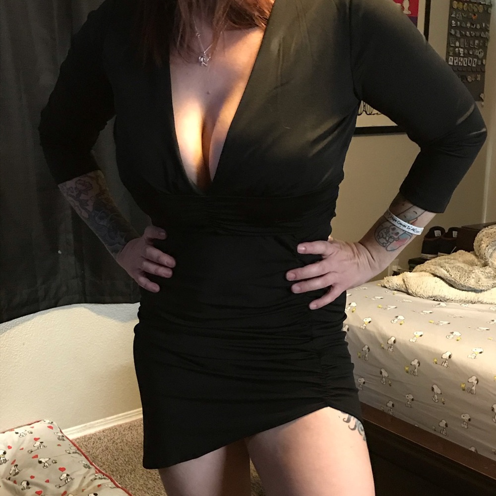 Tight black dress